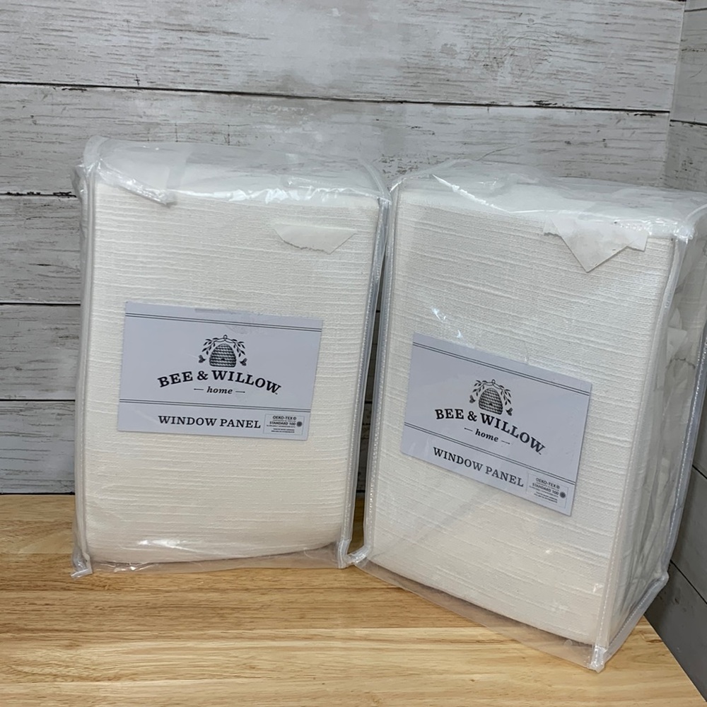 Bee & Willow Home Window Panel Textured Weave 50 x 108" Set of 2 NWT